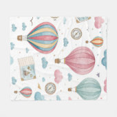 Oud luchtballonpatroon (1) fleece deken (Voorkant (Horizontaal))