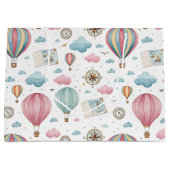 Oud luchtballonpatroon (1) groot cadeauzakje (Voorkant)