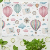 Oud luchtballonpatroon (1) theedoek (Gevouwen)