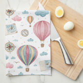 Oud luchtballonpatroon (1) theedoek (Quarter Fold)