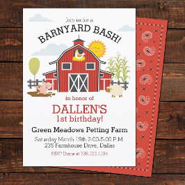 Oud Macdonald Boerderij Barnyard 1e verjaardagsfee Kaart