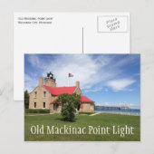 Oud Mackinac Point Light Briefkaart (Voorkant / Achterkant)