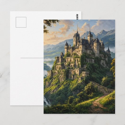 Oud majestueus kasteel briefkaart (Voorkant / Achterkant)