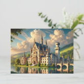 Oud majestueus kasteel kaart (Staand voorkant)