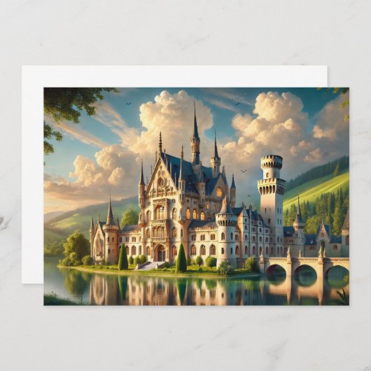 Oud majestueus kasteel kaart (Voorkant / Achterkant)