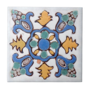 Oud Majolica 2 met de hand in crèmekleurige kleur Tegeltje