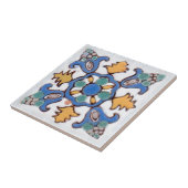 Oud Majolica 2 met de hand in crèmekleurige kleure Tegeltje (Zijkant)