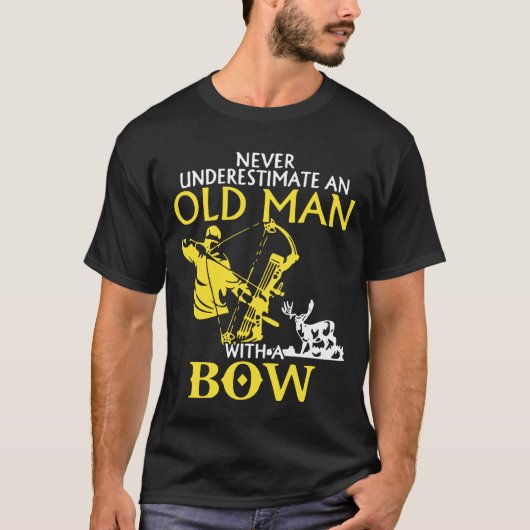 Oud Man Archery Compound Bow Deer Elk Big Game Hun T-shirt (Voorkant)
