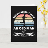 Oud Man bij het runnen van Funny Runner Gift Dad Kaart (Gele Bloem)