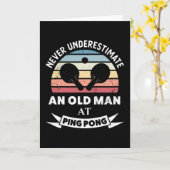 Oud Man bij Ping Pong Funny table tennis Gift Dad Kaart (Gele Bloem)