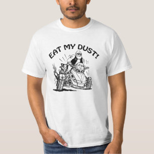 Oud Man Biker op wit Shirt
