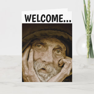 OUD MAN BIRTHDAG OVER HET HILL Wenskaart Kaart