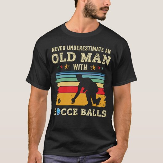 Oud Man Bocce Ball Team Boccia Bocci Opa Pa H T-shirt (Voorkant)