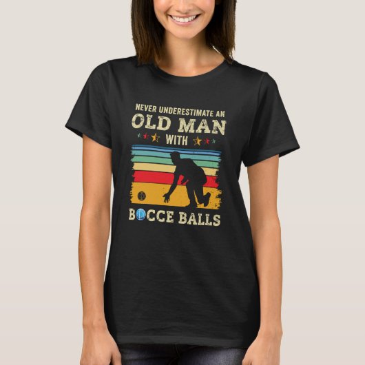 Oud Man Bocce Ball Team Boccia Bocci Opa Pa H T-shirt (Voorkant)