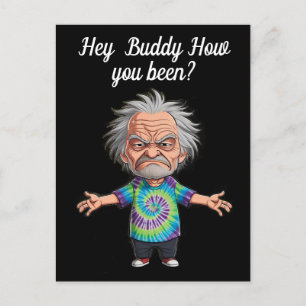 Oud man Chibi met uitgestrekte armen Briefkaart