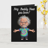 Oud man Chibi met uitgestrekte armen Kaart (Gele Bloem)