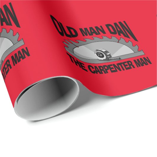Oud Man Dan Carpenter Man Lumber Builder Funny Cadeaupapier (Rol Hoek)