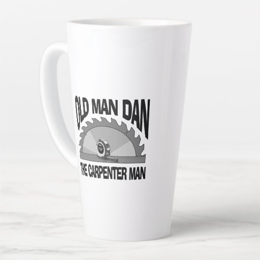 Oud Man Dan Carpenter Man Lumber Builder Funny Latte Mok (Linkerhoek)