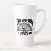 Oud Man Dan Carpenter Man Lumber Builder Funny Latte Mok (Rechts)