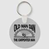 Oud Man Dan Carpenter Man Lumber Builder Funny Sleutelhanger (Voorkant)