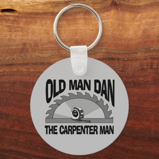 Oud Man Dan Carpenter Man Lumber Builder Funny Sleutelhanger (Voorkant)