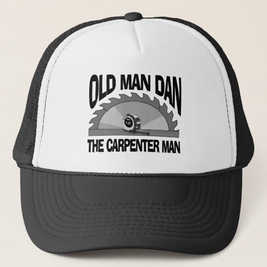 Oud Man Dan Carpenter Man Lumber Builder Funny Trucker Pet (Voorkant)