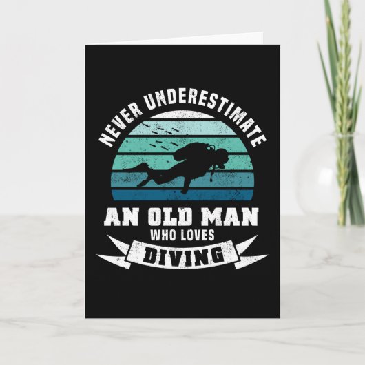 Oud Man dat van duiken houdt - duikboot Kaart (Voorkant)