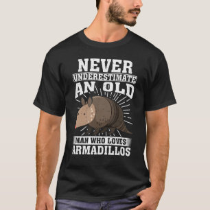 Oud Man die van gordeldieren houdt T-shirt