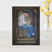 Oud Man Een accordeon afspelen Kaart (Gele Bloem)