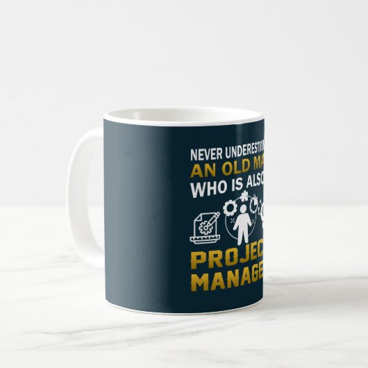Oud Man - een Projectmanager Koffiemok (Voorkant links)