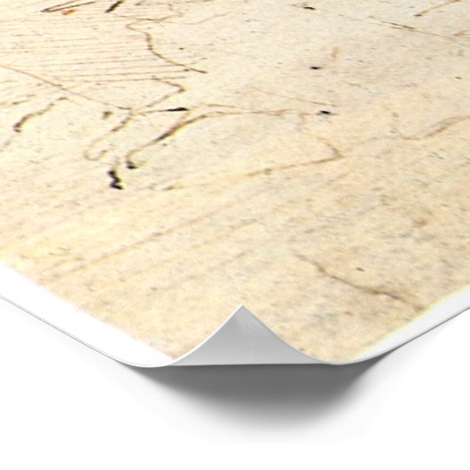 Oud Man en waterschets door Leonardo da Vinci Poster (Hoek)