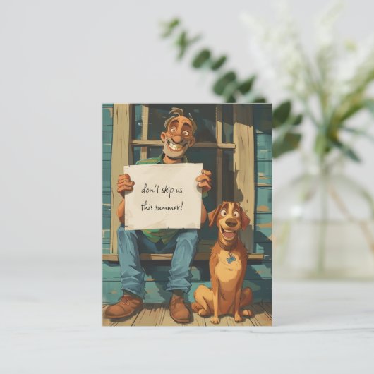 Oud Man en Zijn Hond Briefkaart (Staand voorkant)