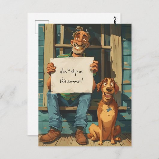 Oud Man en Zijn Hond Briefkaart (Voorkant / Achterkant)