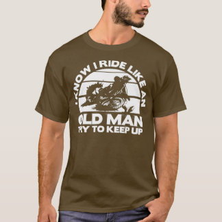 Oud Man Funny Dirtbike Motocross ontwerp T-shirt