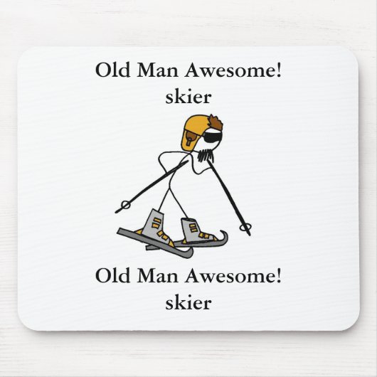 Oud Man Geweldige! skier Muismat (Voorkant)