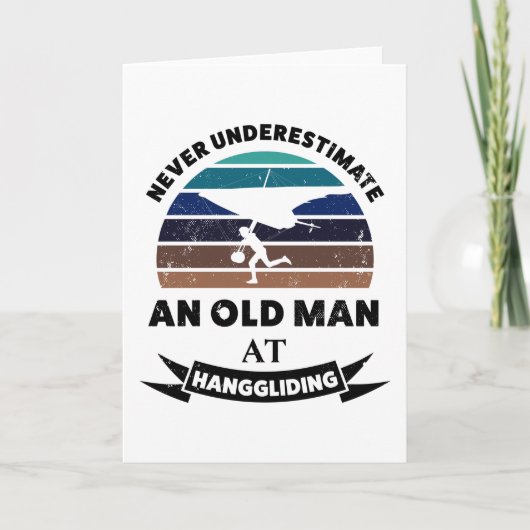 Oud Man Hanggliding Funny Gift Dad Kaart (Voorkant)