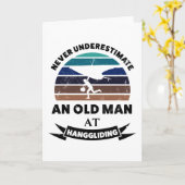 Oud Man Hanggliding Funny Gift Dad Kaart (Gele Bloem)