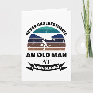 Oud Man Hanggliding Funny Gift Dad Kaart