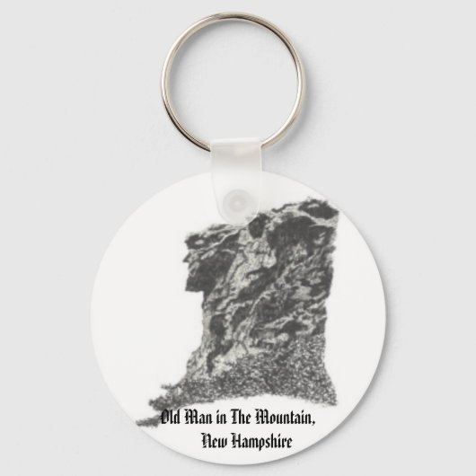 Oud Man in de bergen, NH-Artiest's Pen Schets Sleutelhanger (Voorkant)