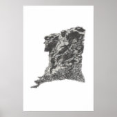 Oud Man in de bergen, NH - Pen Sketch Print (Voorkant)