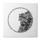 Oud Man in de Mountain Ceramic Tile Black Tegeltje (Voorkant)