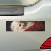 Oud Man in een rode kat (kerstmis) Bumpersticker (Op auto)
