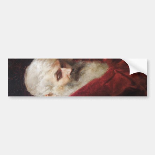 Oud Man in een rode kat (kerstmis) Bumpersticker (Voorkant)