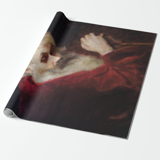 Oud Man in een rode kat (kerstmis) Cadeaupapier (Uitgerold)