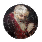 Oud Man in een rode kat (kerstmis) Dartbord (Voorkant)