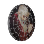 Oud Man in een rode kat (kerstmis) Dartbord (Voorkant Links)