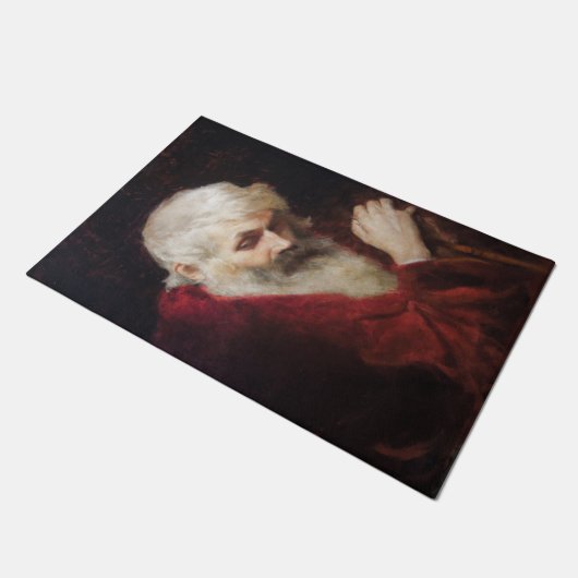 Oud Man in een rode kat (kerstmis) Deurmat (Schuin)