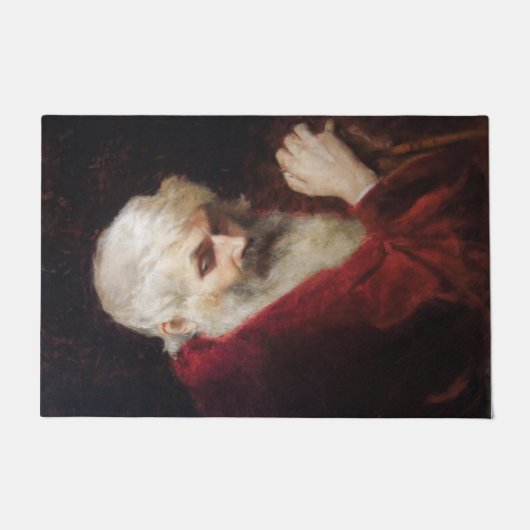 Oud Man in een rode kat (kerstmis) Deurmat (Voorkant)