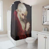 Oud Man in een rode kat (kerstmis) Douchegordijn (In situ)