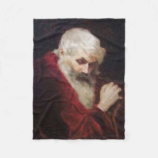 Oud Man in een rode kat (kerstmis) Fleece Deken (Voorkant)